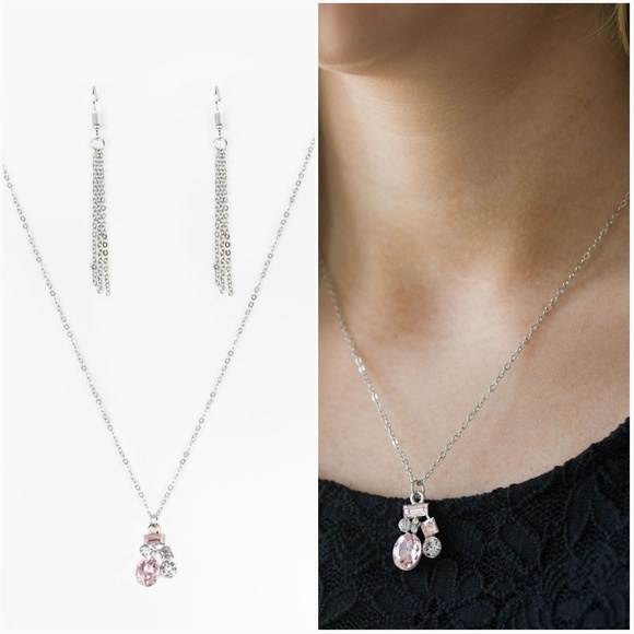paparazzi Jewelry - TIME TO BE TIMELESS PINK NECKLACE/EARRING SET paparazzi Jewelry - TIME TO BE TIMELESS PINK NECKLACE/EARRING SET